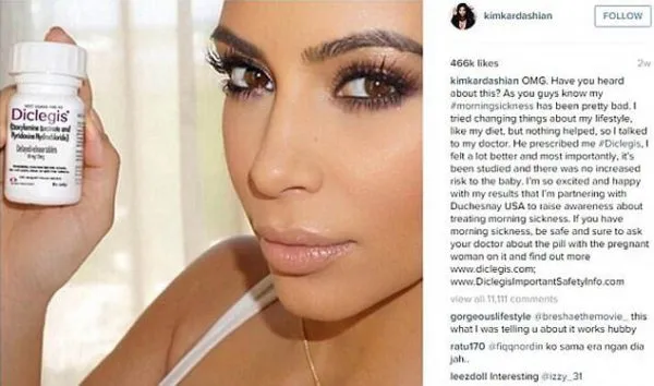 Kim Kardashian Promociona Píldora Contra Náuseas Y Mareos