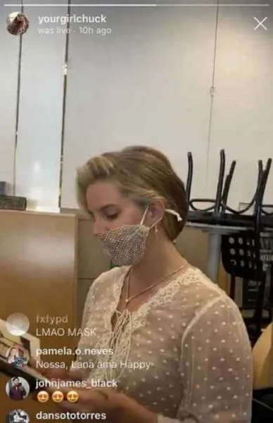 Lana Del Rey Usando Máscara De Malla